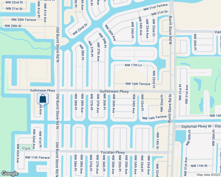 map of restaurants, bars, coffee shops, grocery stores, and more near 1539 Northwest 36th Place in Cape Coral
