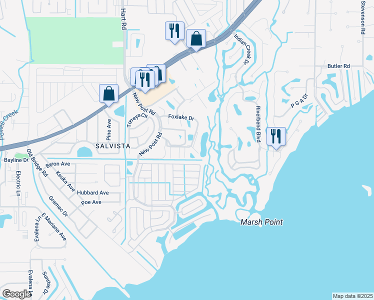 map of restaurants, bars, coffee shops, grocery stores, and more near 15011 Arbor Lakes Drive West in North Fort Myers