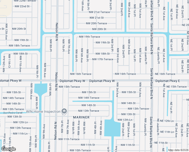 map of restaurants, bars, coffee shops, grocery stores, and more near 1611 Northwest 5th Avenue in Cape Coral