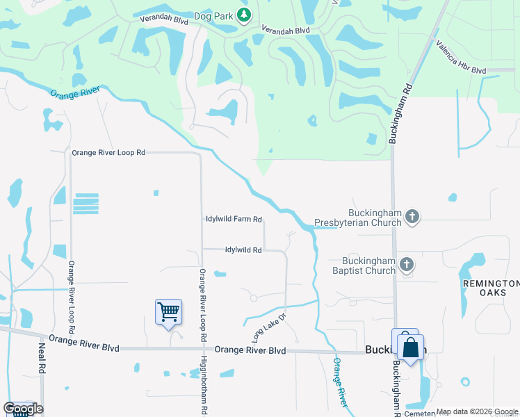 map of restaurants, bars, coffee shops, grocery stores, and more near 13171 Idylwild Farm Road in Fort Myers