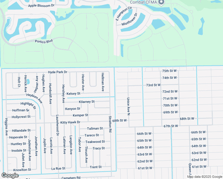 map of restaurants, bars, coffee shops, grocery stores, and more near 6136 Stratton Road in Fort Myers