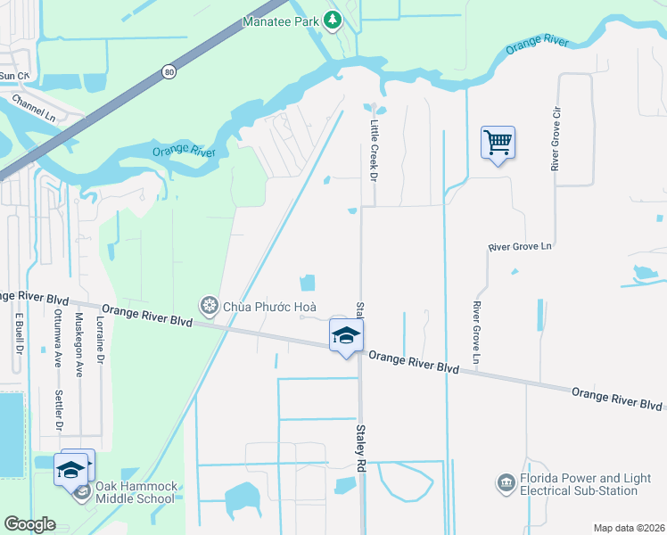 map of restaurants, bars, coffee shops, grocery stores, and more near 4150 Staley Road in Fort Myers