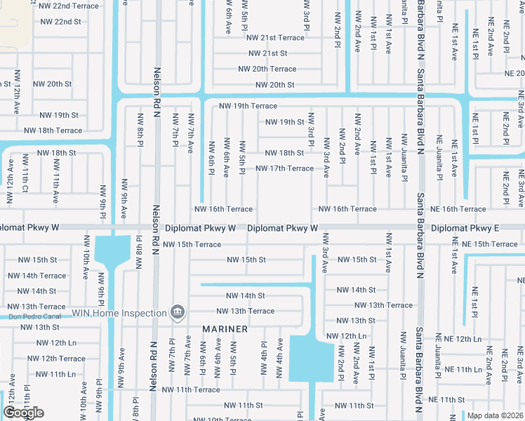 map of restaurants, bars, coffee shops, grocery stores, and more near 1621 Northwest 5th Avenue in Cape Coral
