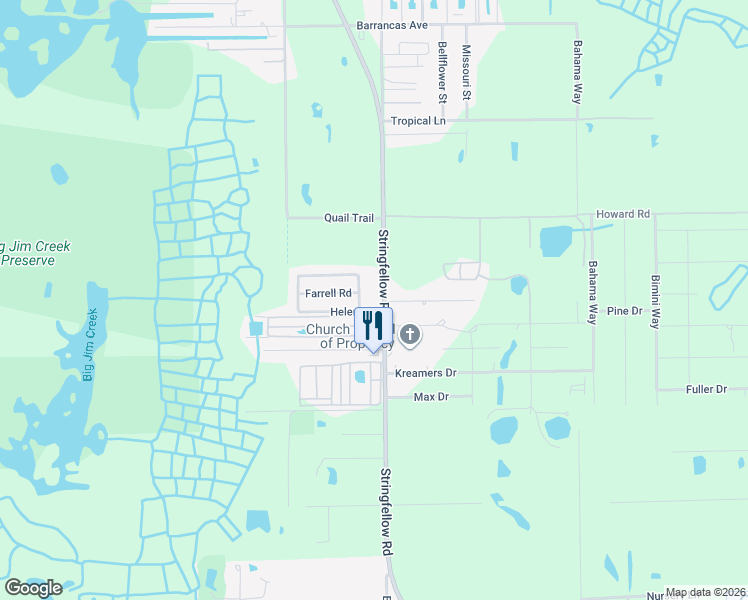 map of restaurants, bars, coffee shops, grocery stores, and more near 15272 Stringfellow Road in Bokeelia