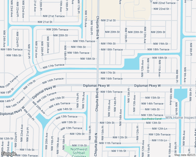 map of restaurants, bars, coffee shops, grocery stores, and more near Northwest 16th Terrace in Cape Coral