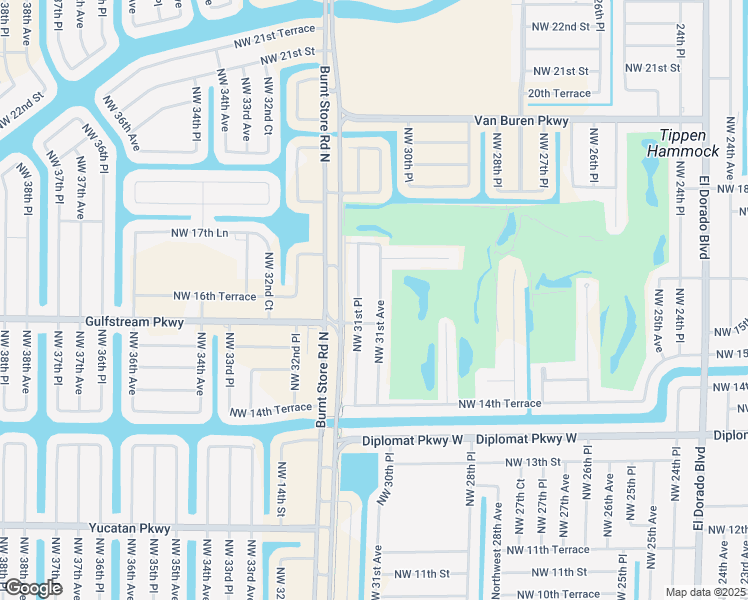 map of restaurants, bars, coffee shops, grocery stores, and more near 1612 Northwest 31st Avenue in Cape Coral