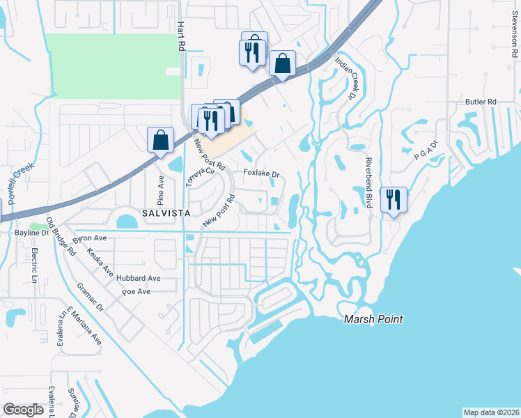 map of restaurants, bars, coffee shops, grocery stores, and more near 7060 Nantucket Circle in North Fort Myers