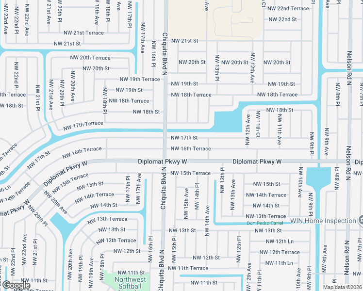map of restaurants, bars, coffee shops, grocery stores, and more near 1511 Northwest 16th Terrace in Cape Coral