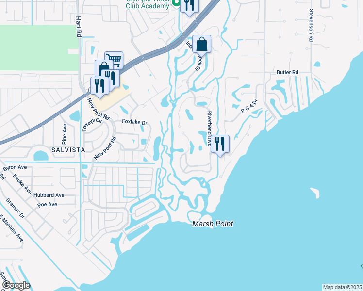 map of restaurants, bars, coffee shops, grocery stores, and more near 6020 Eagle Watch Court in North Fort Myers