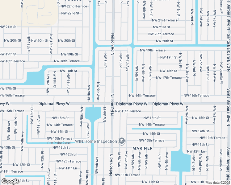 map of restaurants, bars, coffee shops, grocery stores, and more near 1621 Nelson Road North in Cape Coral