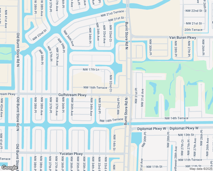 map of restaurants, bars, coffee shops, grocery stores, and more near 1615 Northwest 33rd Avenue in Cape Coral