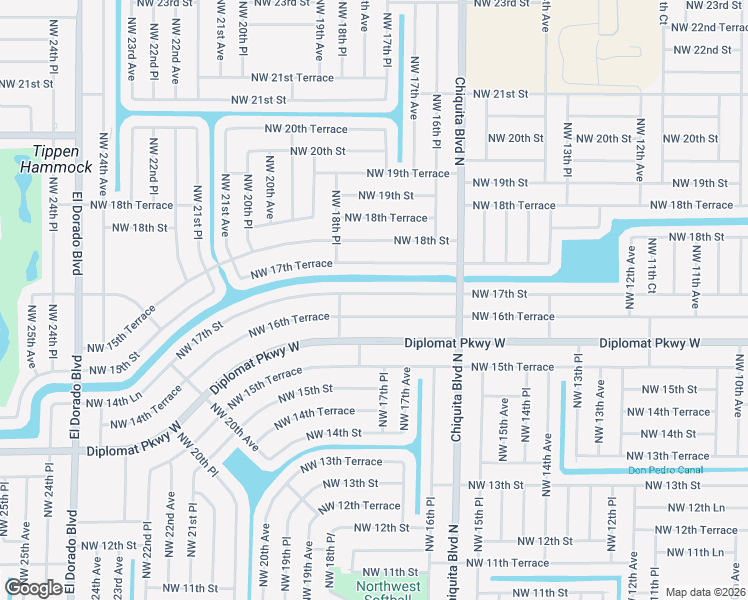 map of restaurants, bars, coffee shops, grocery stores, and more near 1737 Northwest 16th Terrace in Cape Coral
