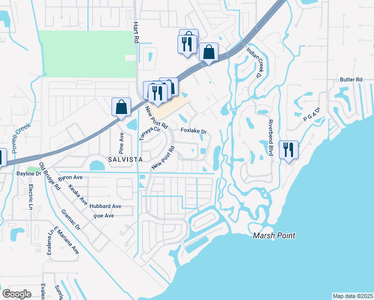 map of restaurants, bars, coffee shops, grocery stores, and more near 7060 Nantucket Circle in North Fort Myers