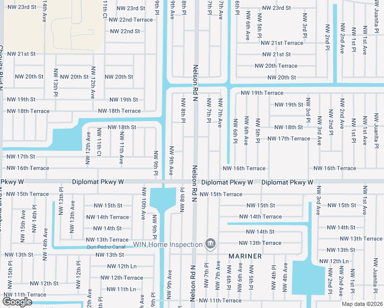map of restaurants, bars, coffee shops, grocery stores, and more near 1621 Nelson Road North in Cape Coral