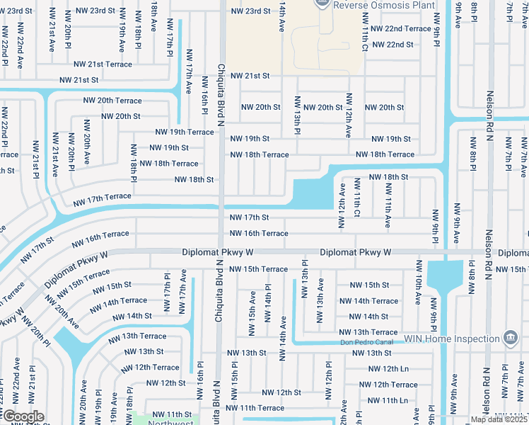 map of restaurants, bars, coffee shops, grocery stores, and more near 1421 Northwest 17th Street in Cape Coral