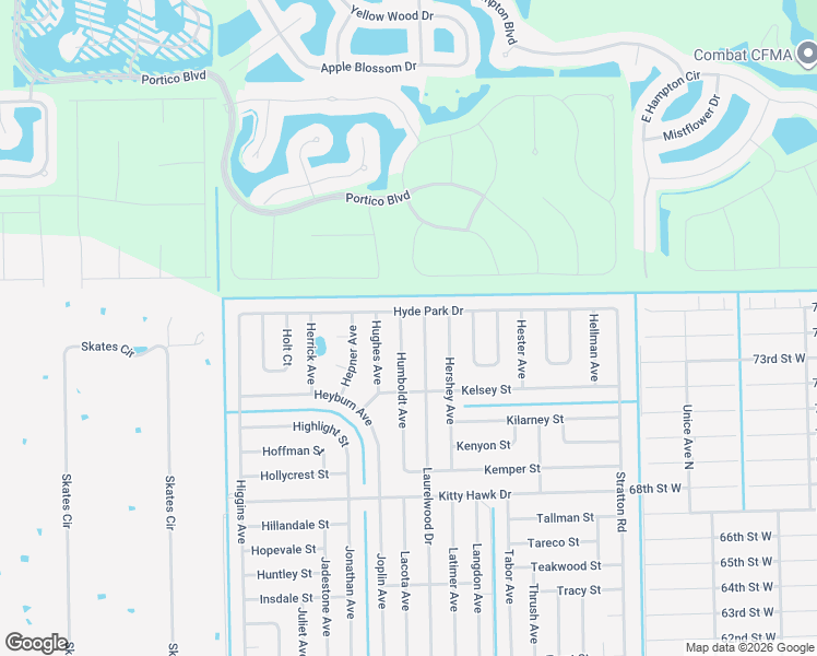 map of restaurants, bars, coffee shops, grocery stores, and more near 6155 Humboldt Avenue in Fort Myers
