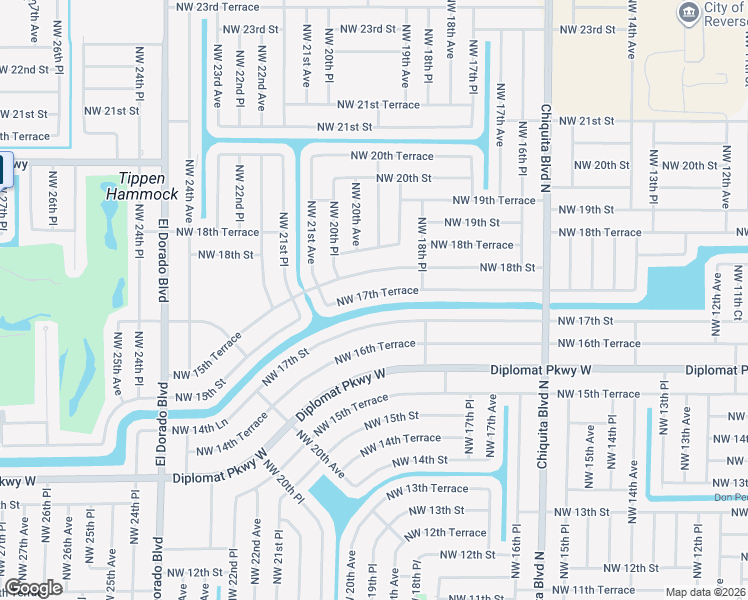 map of restaurants, bars, coffee shops, grocery stores, and more near 1918 Northwest 17th Terrace in Cape Coral