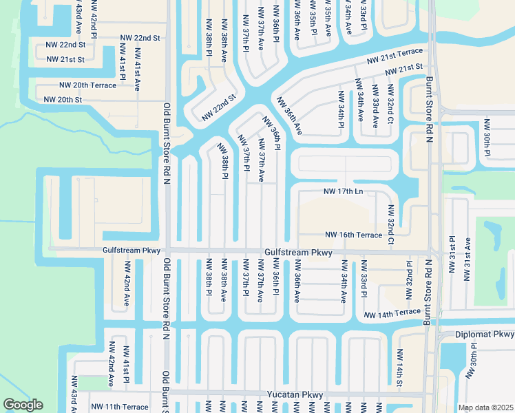map of restaurants, bars, coffee shops, grocery stores, and more near 1640 Northwest 37th Avenue in Cape Coral