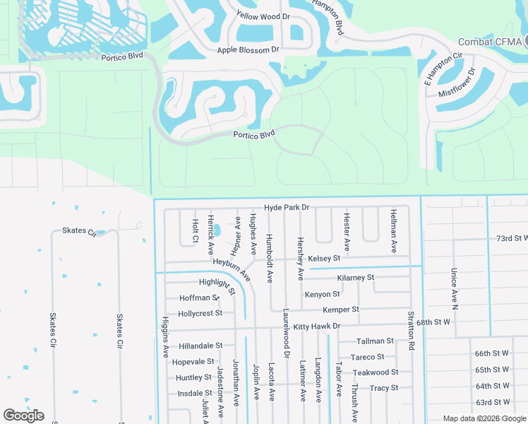 map of restaurants, bars, coffee shops, grocery stores, and more near 6155 Humboldt Avenue in Fort Myers