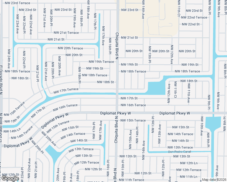 map of restaurants, bars, coffee shops, grocery stores, and more near 1528 Northwest 17th Terrace in Cape Coral