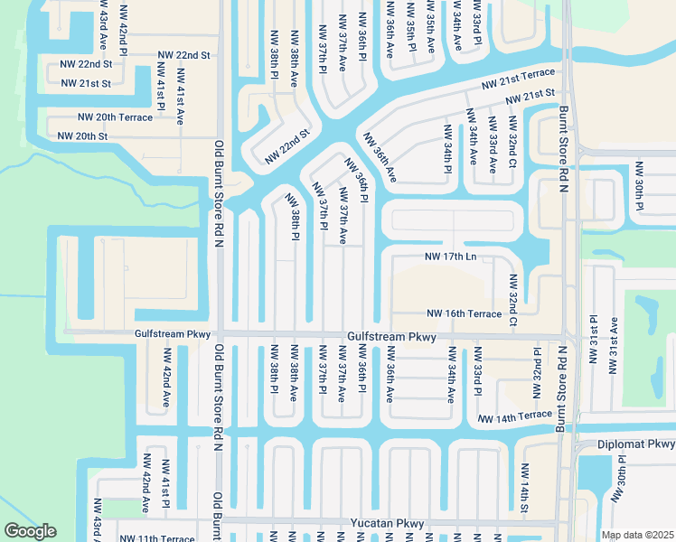 map of restaurants, bars, coffee shops, grocery stores, and more near 1640 Northwest 37th Avenue in Cape Coral