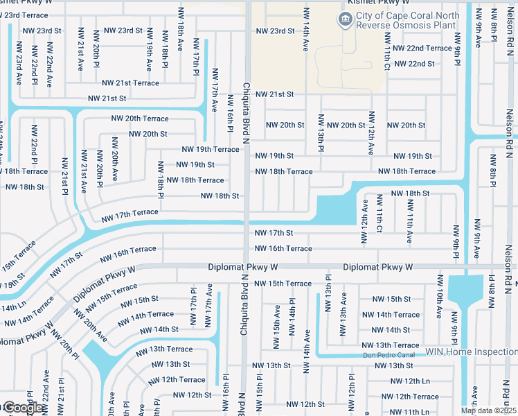 map of restaurants, bars, coffee shops, grocery stores, and more near 1700 Northwest 15th Place in Cape Coral