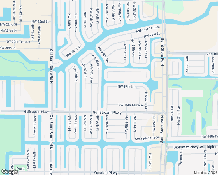 map of restaurants, bars, coffee shops, grocery stores, and more near 1645 Northwest 36th Place in Cape Coral