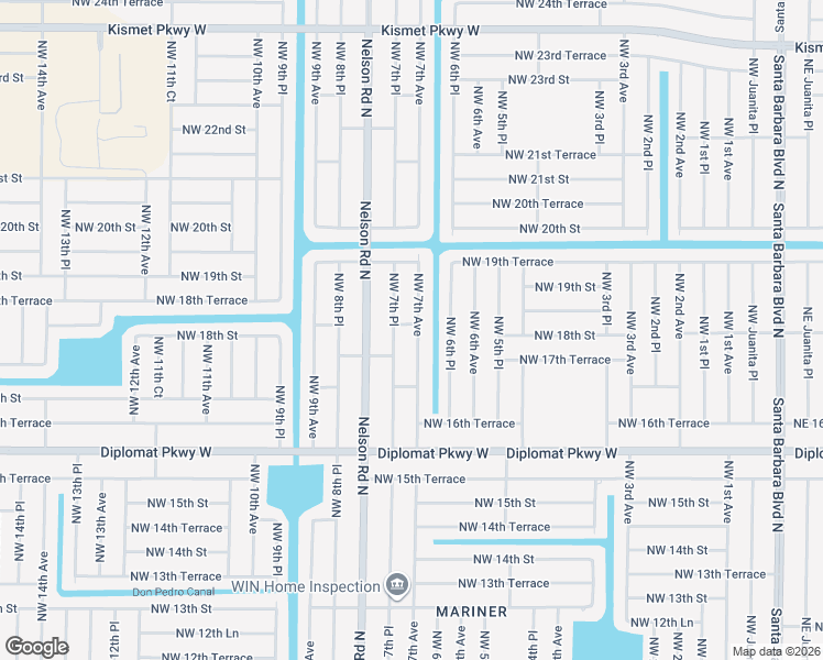 map of restaurants, bars, coffee shops, grocery stores, and more near 1736 NW 7th Ave in Cape Coral