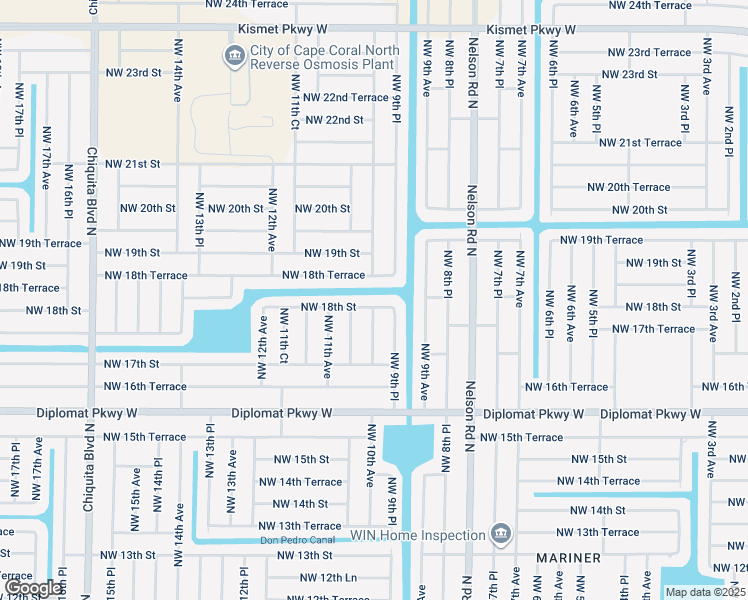 map of restaurants, bars, coffee shops, grocery stores, and more near 915 Northwest 18th Street in Cape Coral