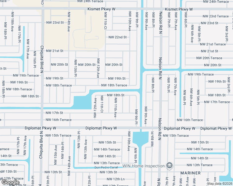 map of restaurants, bars, coffee shops, grocery stores, and more near 1021 Northwest 18th Street in Cape Coral