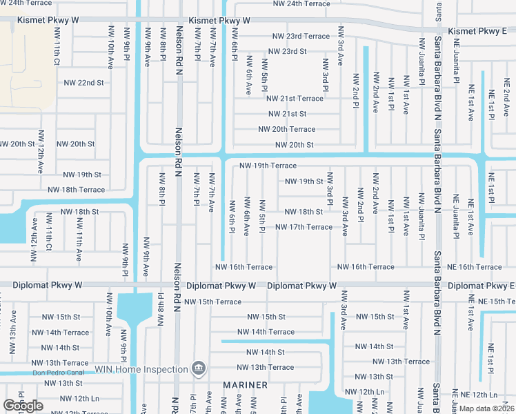 map of restaurants, bars, coffee shops, grocery stores, and more near 1804 Northwest 5th Place in Cape Coral