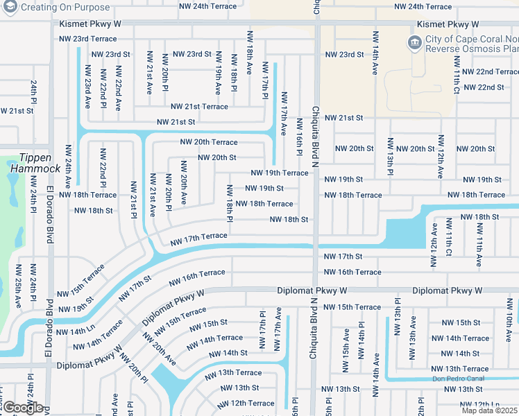 map of restaurants, bars, coffee shops, grocery stores, and more near 1711 Northwest 18th Street in Cape Coral