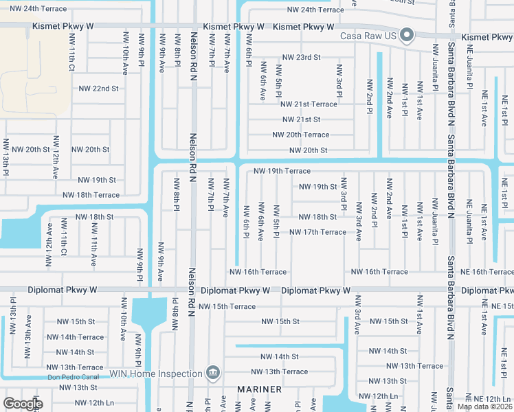 map of restaurants, bars, coffee shops, grocery stores, and more near 1711 Northwest 6th Place in Cape Coral