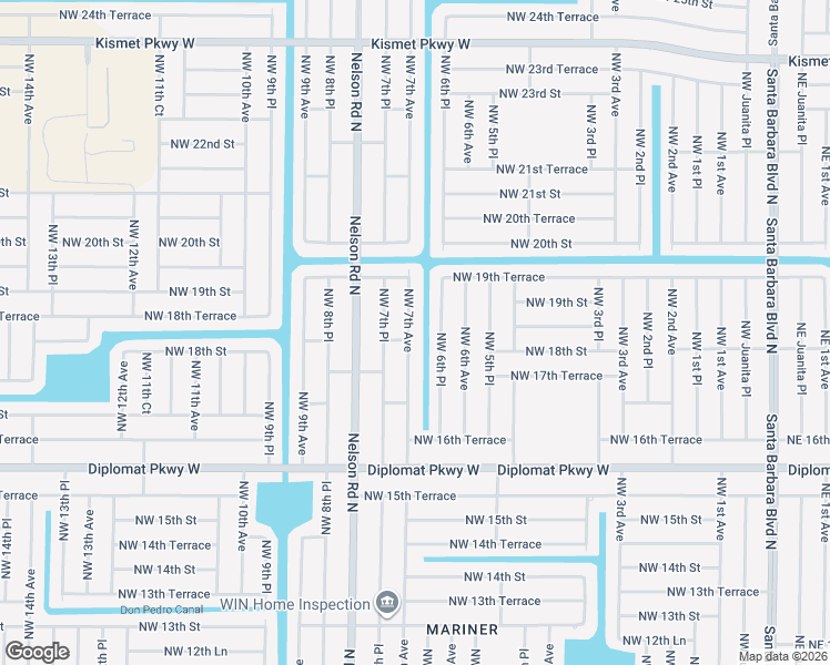 map of restaurants, bars, coffee shops, grocery stores, and more near 1736 Northwest 7th Avenue in Cape Coral