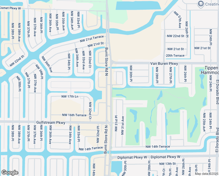 map of restaurants, bars, coffee shops, grocery stores, and more near 1724 Burnt Store Road North in Cape Coral