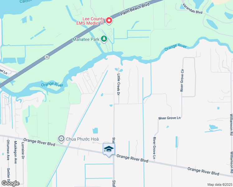 map of restaurants, bars, coffee shops, grocery stores, and more near 3930 Little Creek Drive in Fort Myers
