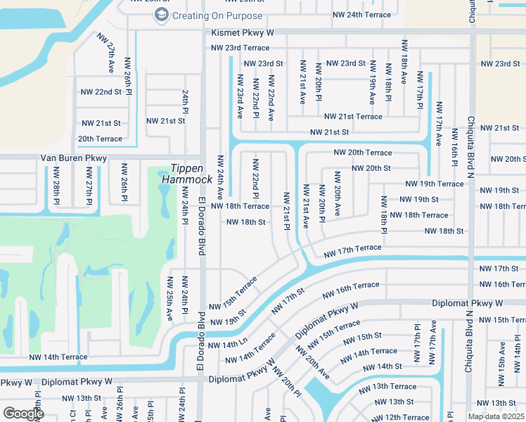 map of restaurants, bars, coffee shops, grocery stores, and more near 2217 Northwest 18th Street in Cape Coral