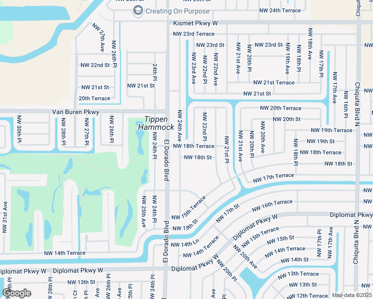 map of restaurants, bars, coffee shops, grocery stores, and more near 2310 Northwest 18th Terrace in Cape Coral