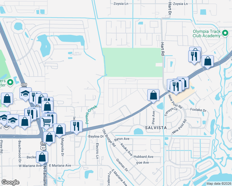 map of restaurants, bars, coffee shops, grocery stores, and more near 219 Captains Walk in North Fort Myers