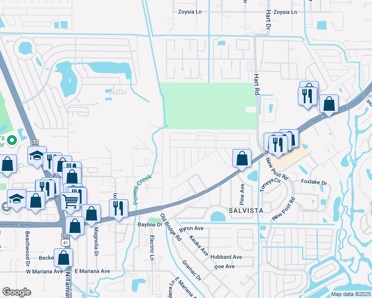 map of restaurants, bars, coffee shops, grocery stores, and more near 219 Captains Walk in North Fort Myers