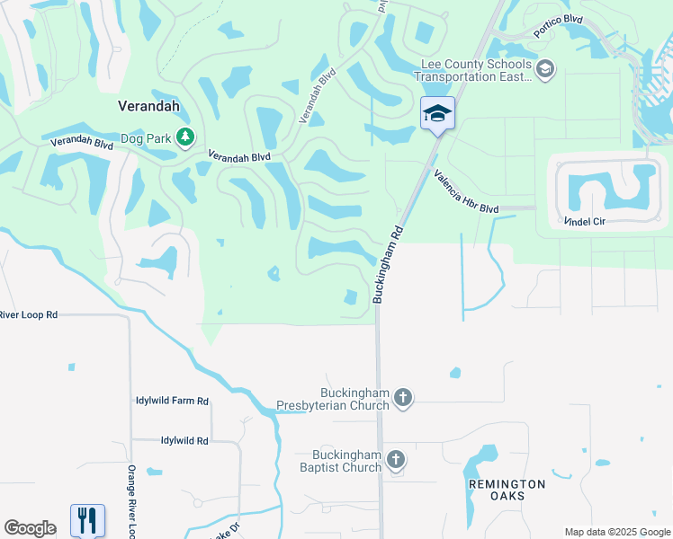 map of restaurants, bars, coffee shops, grocery stores, and more near 3981 Otter Bend Circle in Fort Myers
