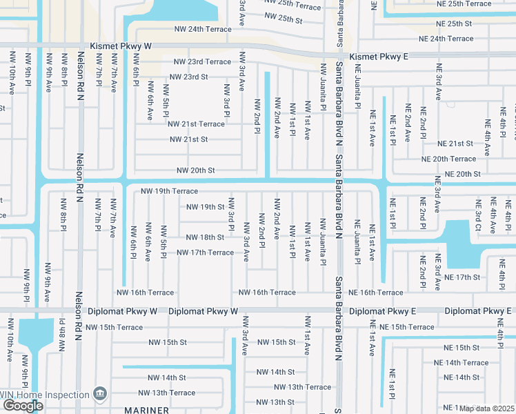 map of restaurants, bars, coffee shops, grocery stores, and more near 1828 Northwest 2nd Place in Cape Coral