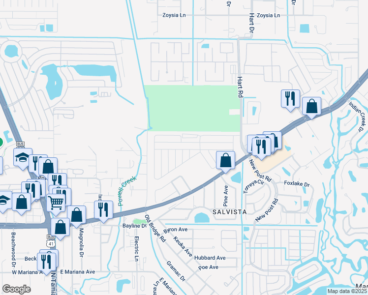 map of restaurants, bars, coffee shops, grocery stores, and more near 161 Chisholm Trail in North Fort Myers