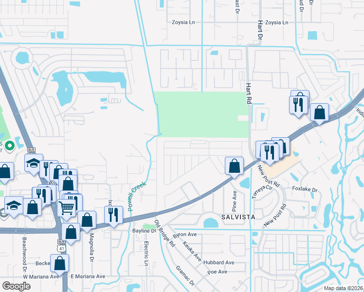 map of restaurants, bars, coffee shops, grocery stores, and more near 219 Captains Walk in North Fort Myers