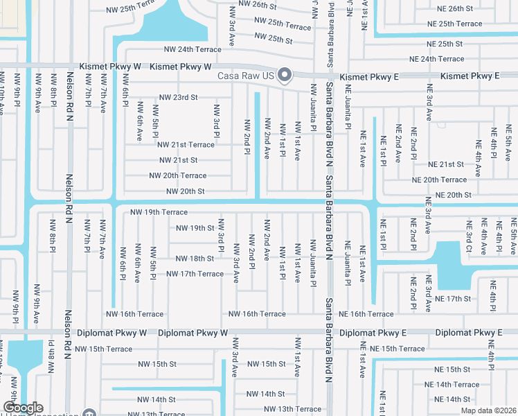 map of restaurants, bars, coffee shops, grocery stores, and more near 126 Northwest 20th Street in Cape Coral
