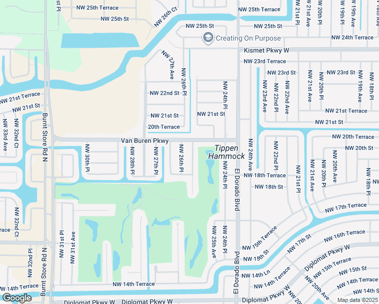 map of restaurants, bars, coffee shops, grocery stores, and more near 1912 Northwest 26th Avenue in Cape Coral