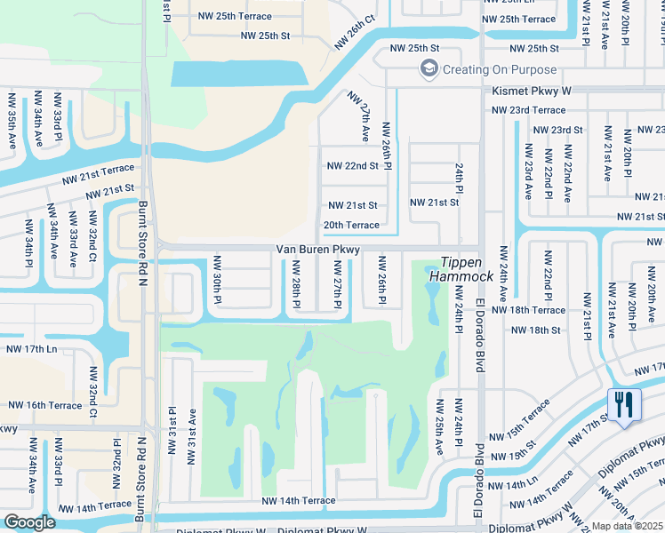 map of restaurants, bars, coffee shops, grocery stores, and more near 1919 Northwest 28th Avenue in Cape Coral