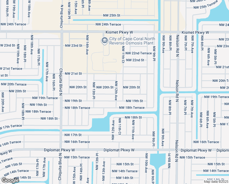 map of restaurants, bars, coffee shops, grocery stores, and more near 1205 Northwest 19th Terrace in Cape Coral