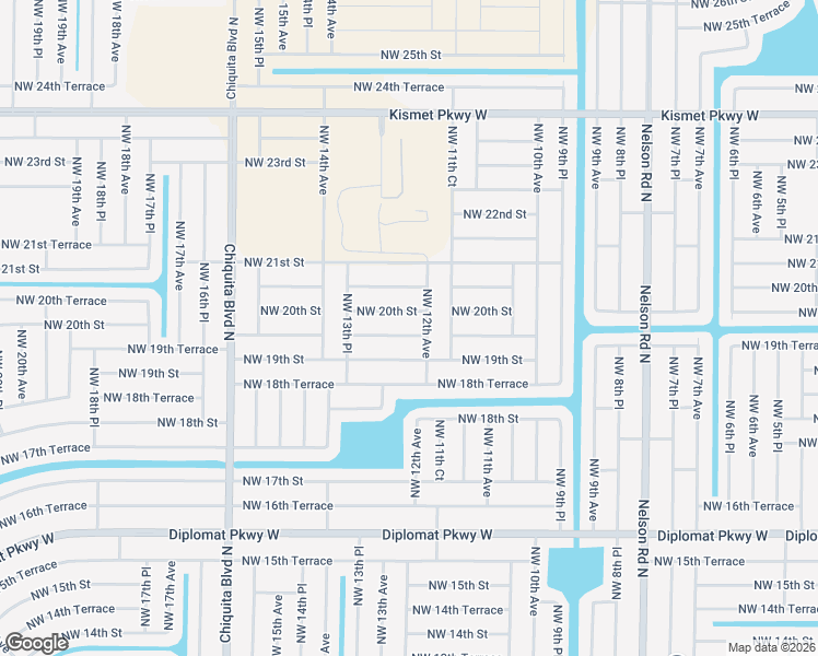 map of restaurants, bars, coffee shops, grocery stores, and more near 1205 Northwest 19th Terrace in Cape Coral