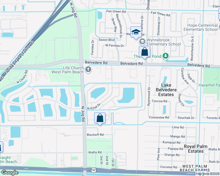 map of restaurants, bars, coffee shops, grocery stores, and more near 1048 Imperial Lake Road in West Palm Beach